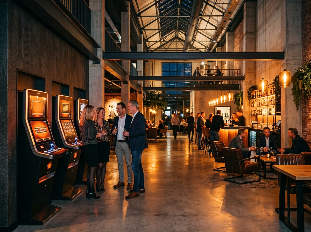 Eigentijdse entertainmentlocatie met industriële details